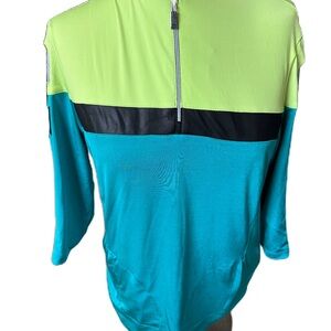 Jamie Sadock Women’s Gold Quarter Zip Up Top With 3/4 Sleeves. Size Medium